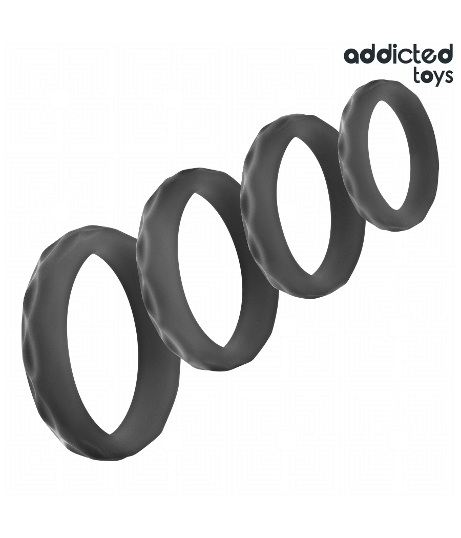 ADDICTED TOYS - SET DI ANELLI PER IL PENE TESTURIZZATI 4 MISURE