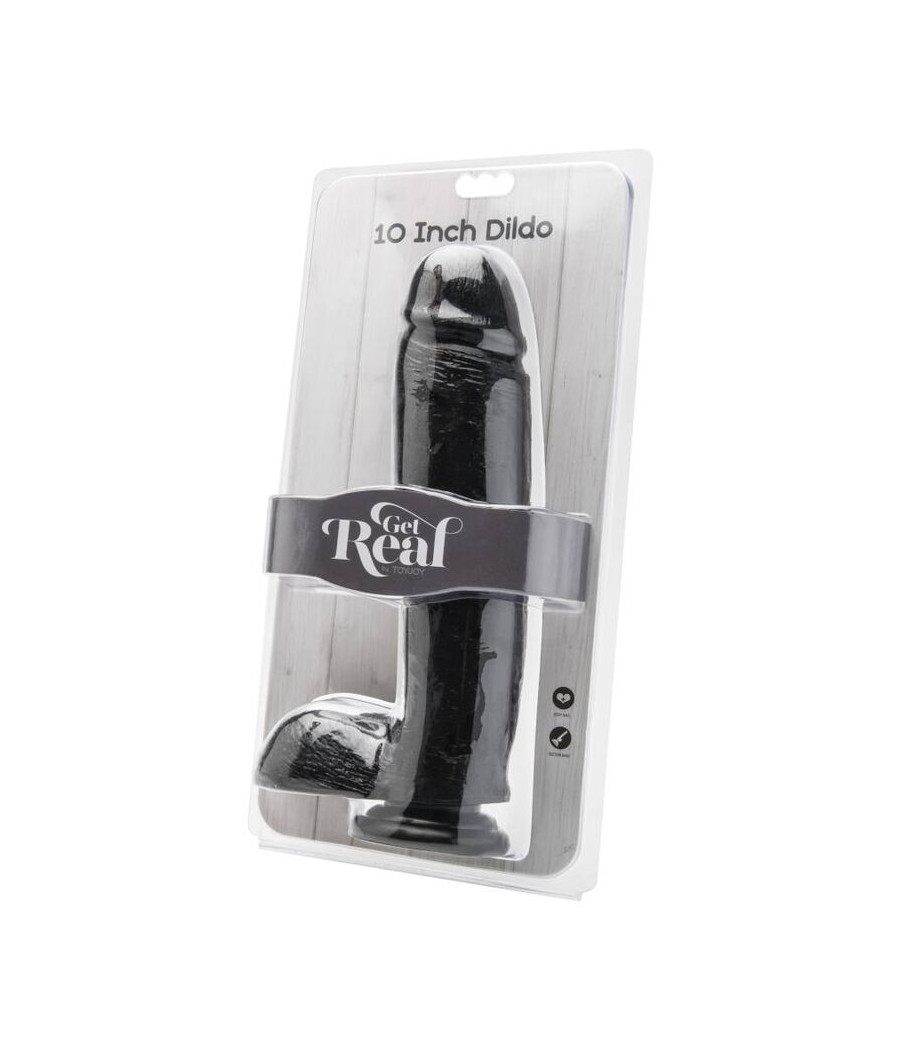 GET REAL - DILDO 25,5 CM MIT KUGELN SCHWARZ