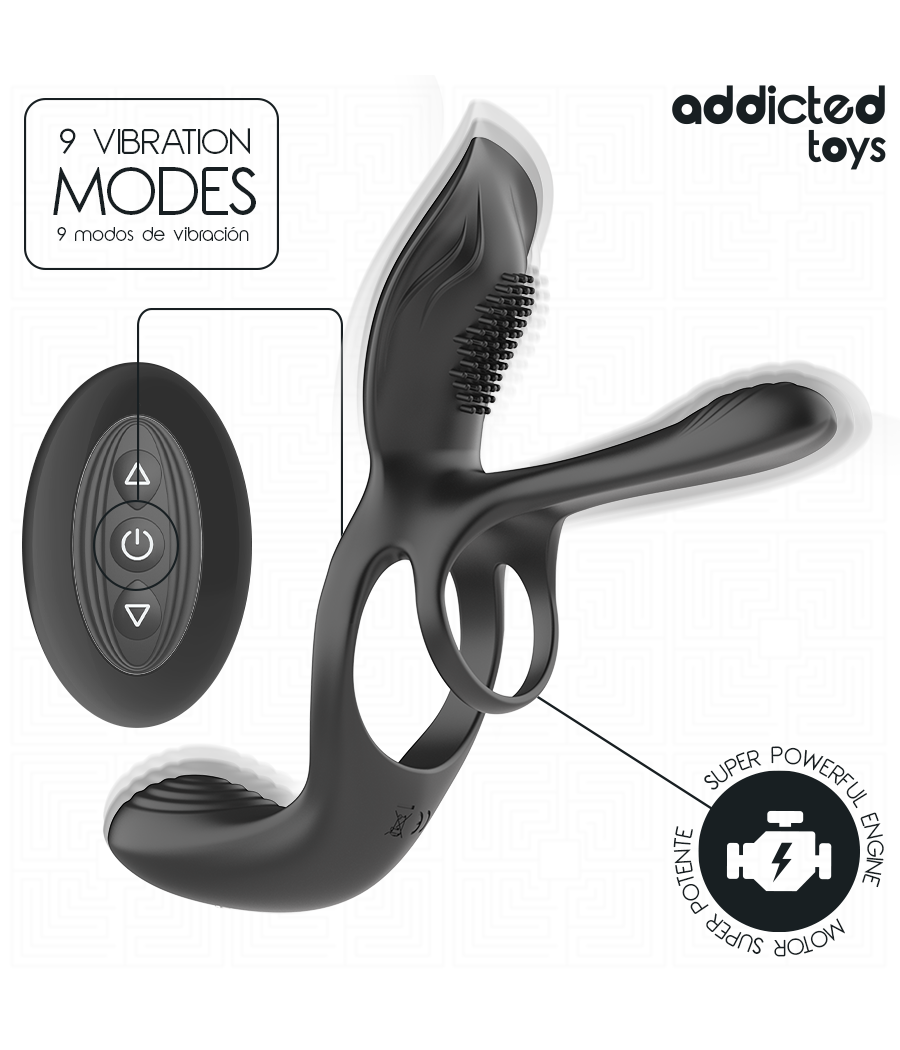 ADDICTED TOYS - DOUBLE PENIS RING WITH CLITORAL STIMULATOR