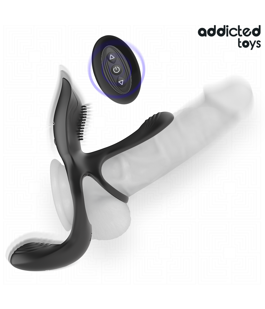 ADDICTED TOYS - ANNEAU DOUBLE PÉNIS AVEC STIMULATEUR CLITORIAL