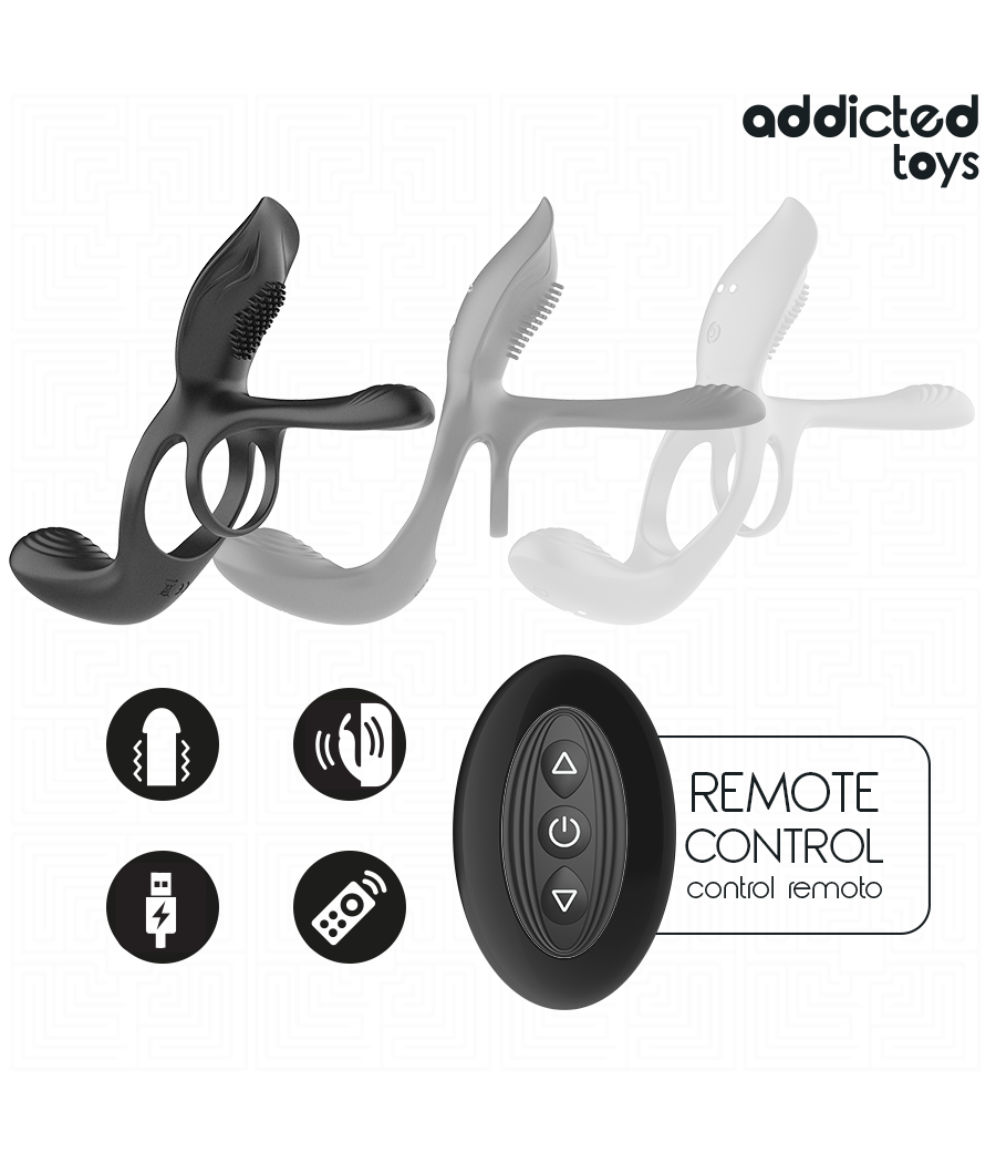 ADDICTED TOYS - ANILLO DOBLE PARA EL PENE CON ESTIMULADOR DE CLÍTORIS