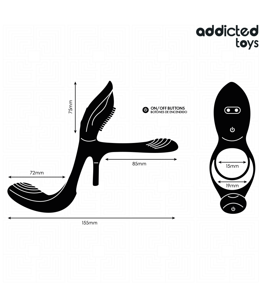 ADDICTED TOYS - DOPPIO ANELLO PER PENE CON STIMOLATORE CLITORIDEO
