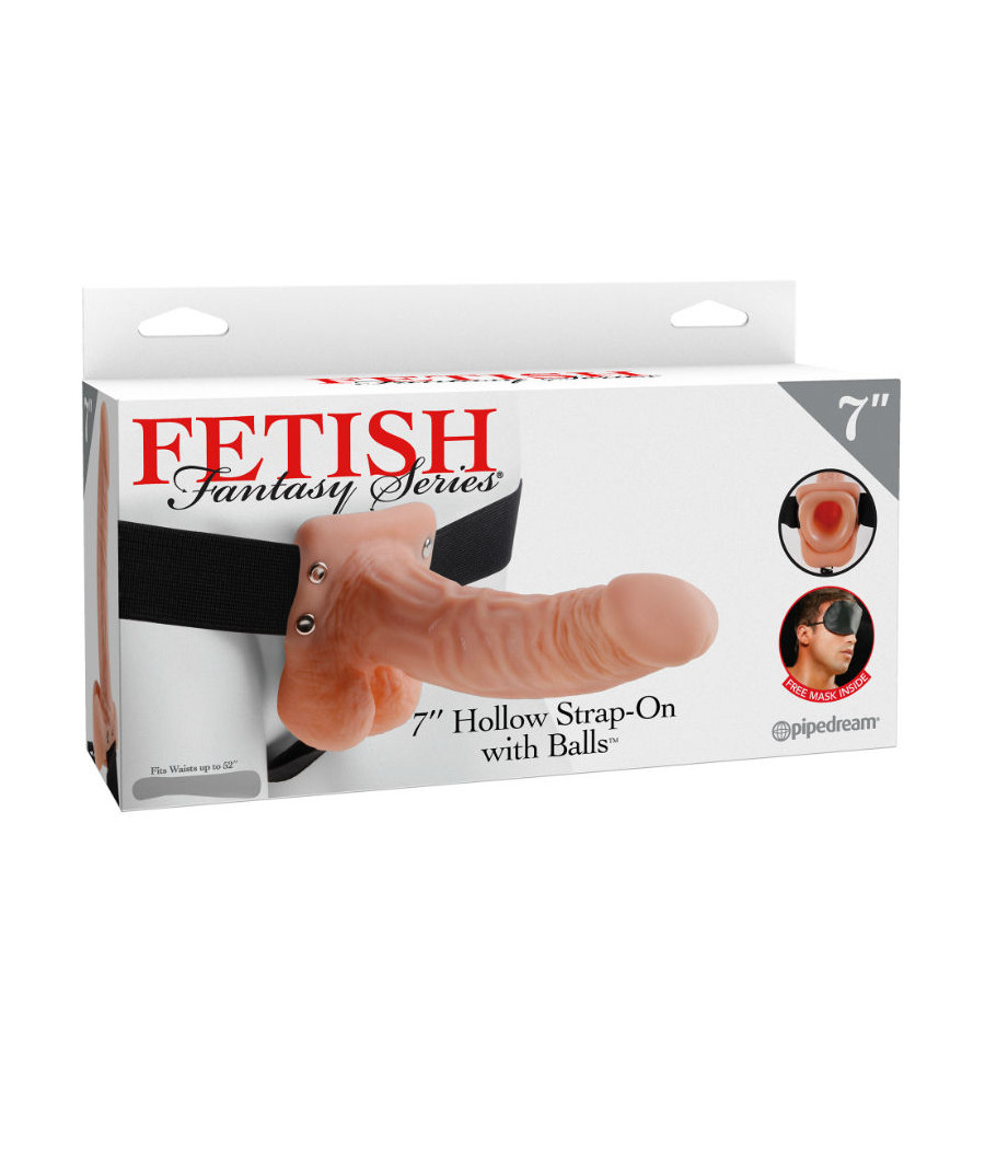 FETISH FANTASY SERIES - 7 STRAP-ON CREUX AVEC BILLES 17,8CM CHAIR