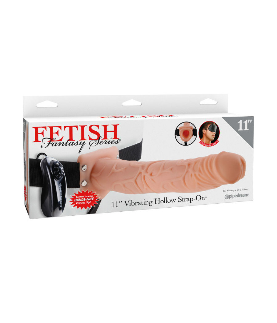 FETISH FANTASY SERIES - 11 HOLLOW STRAP-ON VIBRIEREN MIT BLLEN 27,9CM FLEISCH