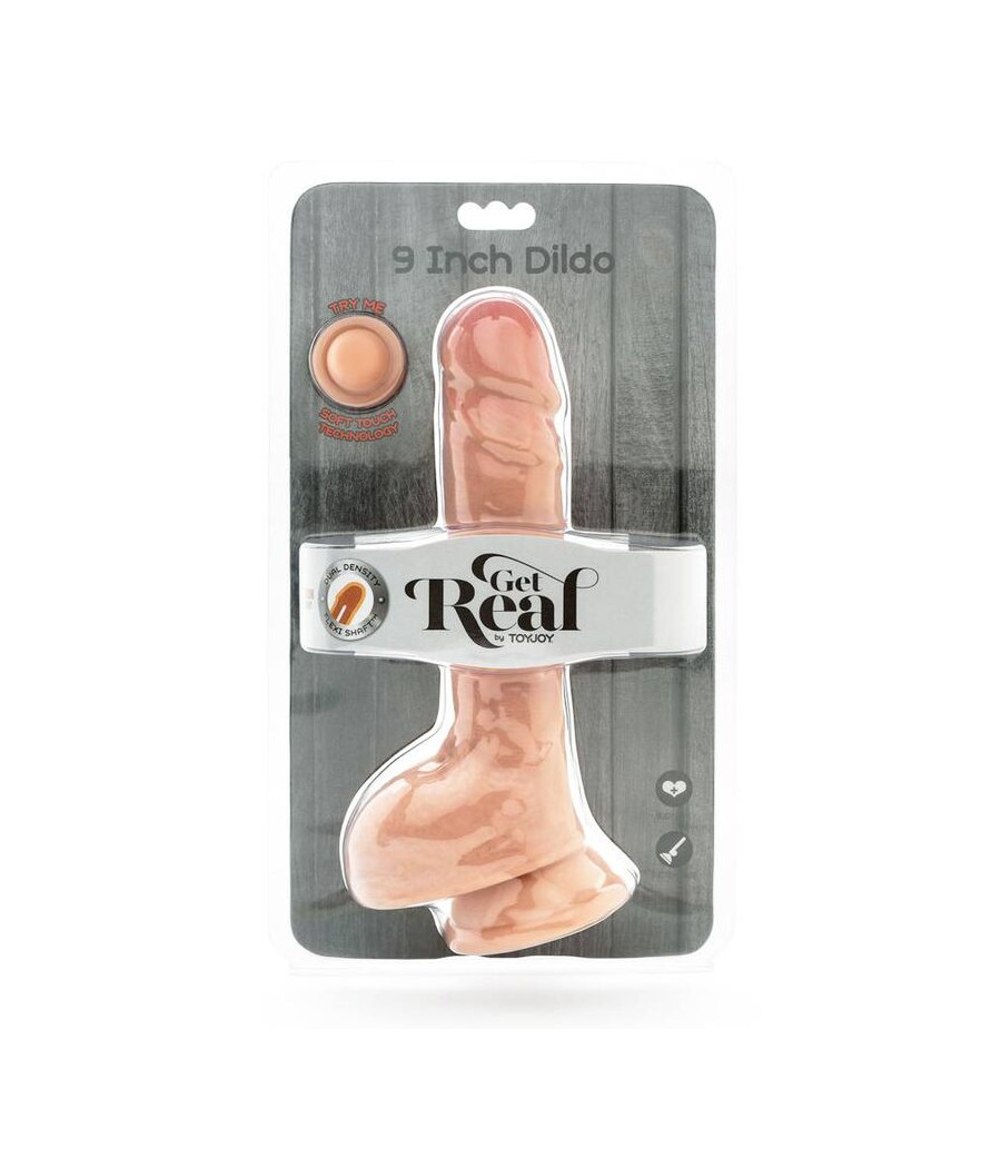 GET REAL - DILDO DUAL DENSITY 25,5 CM BOLAS PELE
