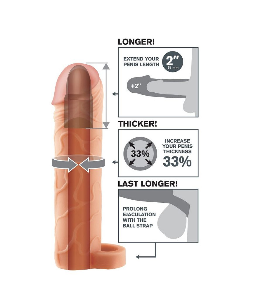 FANTASY X- TENSIONS - PERFECT 2 EXTENSIÓN PENE CON CORREA