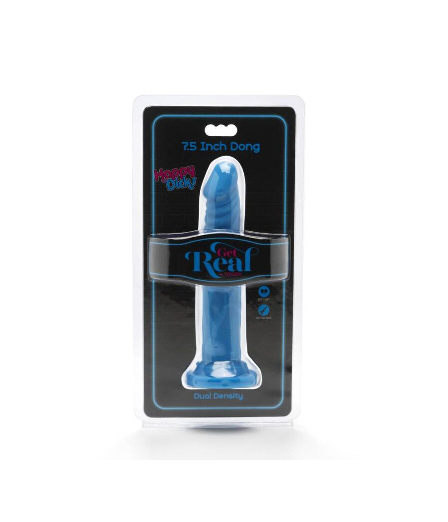 GET REAL - HAPPY DICKS DONG 19 CM BLUE