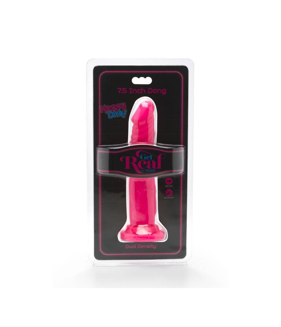 GET REAL - HAPPY DICKS DONG 19 CM ROSE