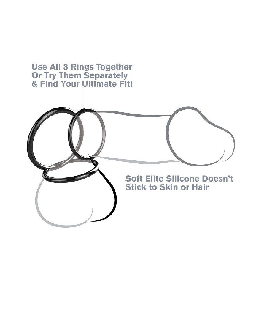 FANTASY C-RINGZ - CONJUNTO DE ESTAMINA DE 3 ANEL DE SILICONE