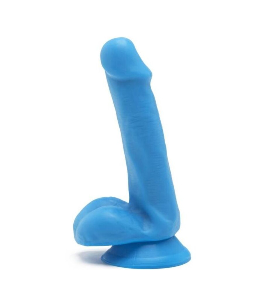 GET REAL - HAPPY DICKS DILDO 12 CM CON TESTÍCULOS AZUL