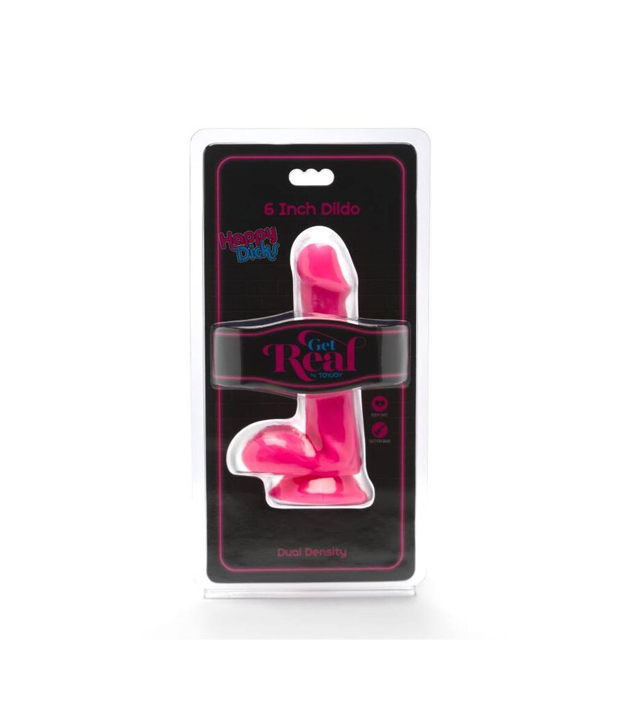 GET REAL - GODE HAPPY DICKS 12 CM BALLES ROSE