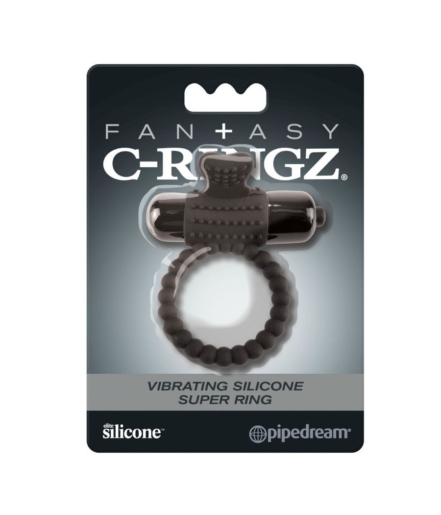 FANTASY C-RINGZ - ANNEAU VIBRANT EN SILICONE NOIR FANTASY C-RING
