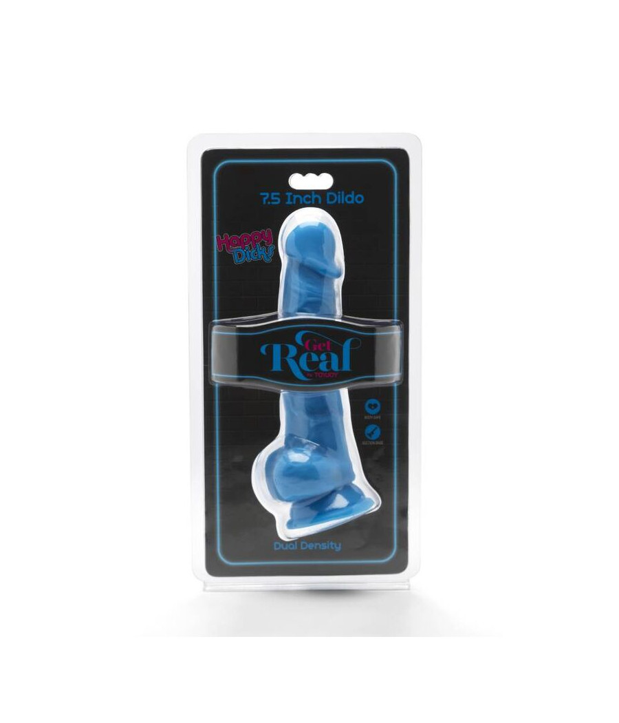 GET REAL - HAPPY DICKS 19 CM CON SFERE BLU