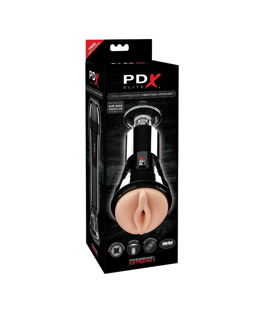 PDX ELITE - MASTURBADOR CON VIBRACIÓN Y EFECTO COMPRESOR