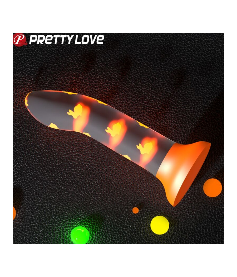 PRETTY LOVE - MAGICAL NIGHTFALL DILDO WITHOUT VIBRATION LUMINOUS ORANGE