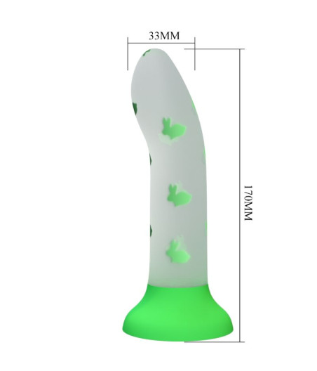 PRETTY LOVE - MAGICAL NIGHTFALL DILDO WITHOUT VIBRATION LUMINOUS GREEN