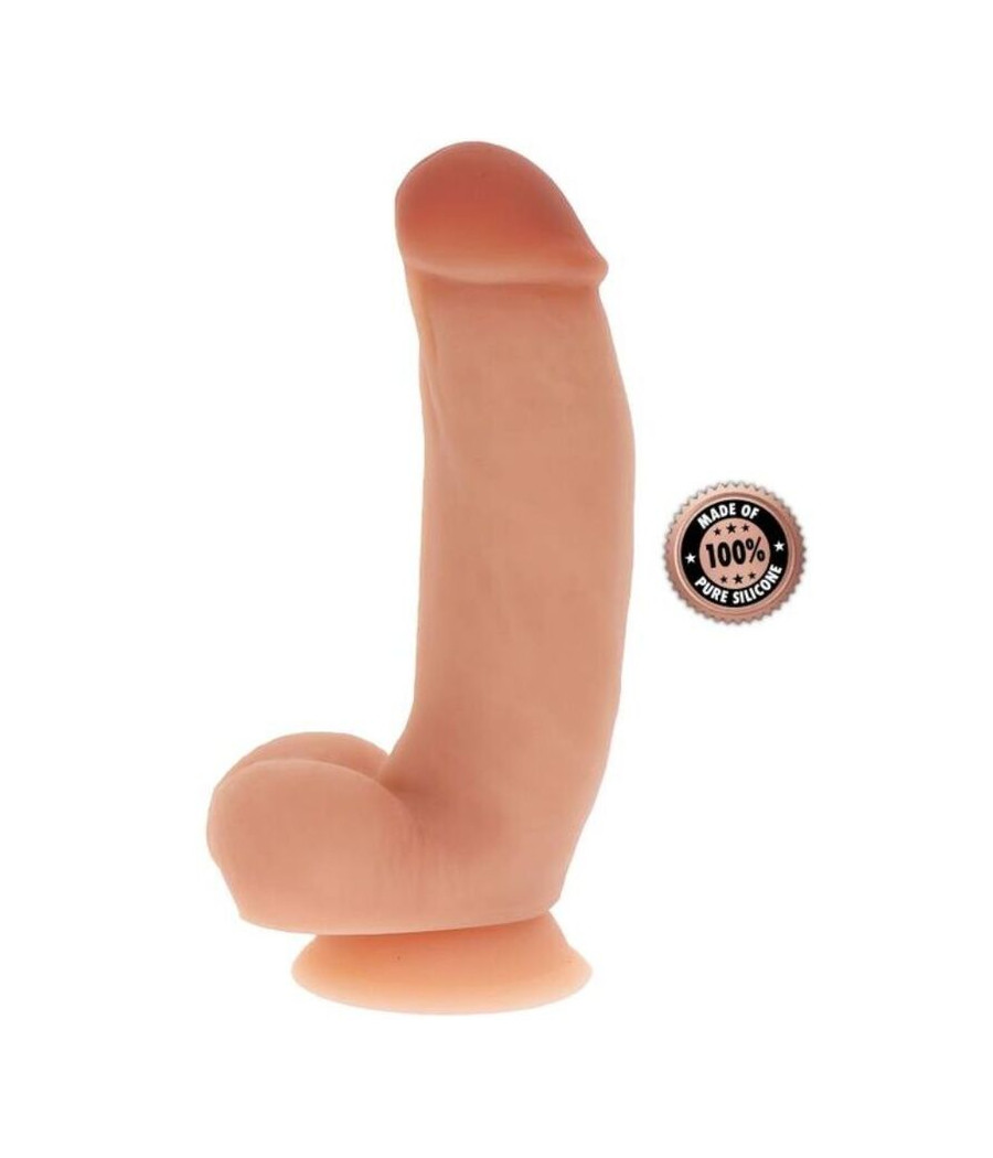 GET REAL - DILDO SILICONA 18 CM CON TESTÍCULOS NATURAL