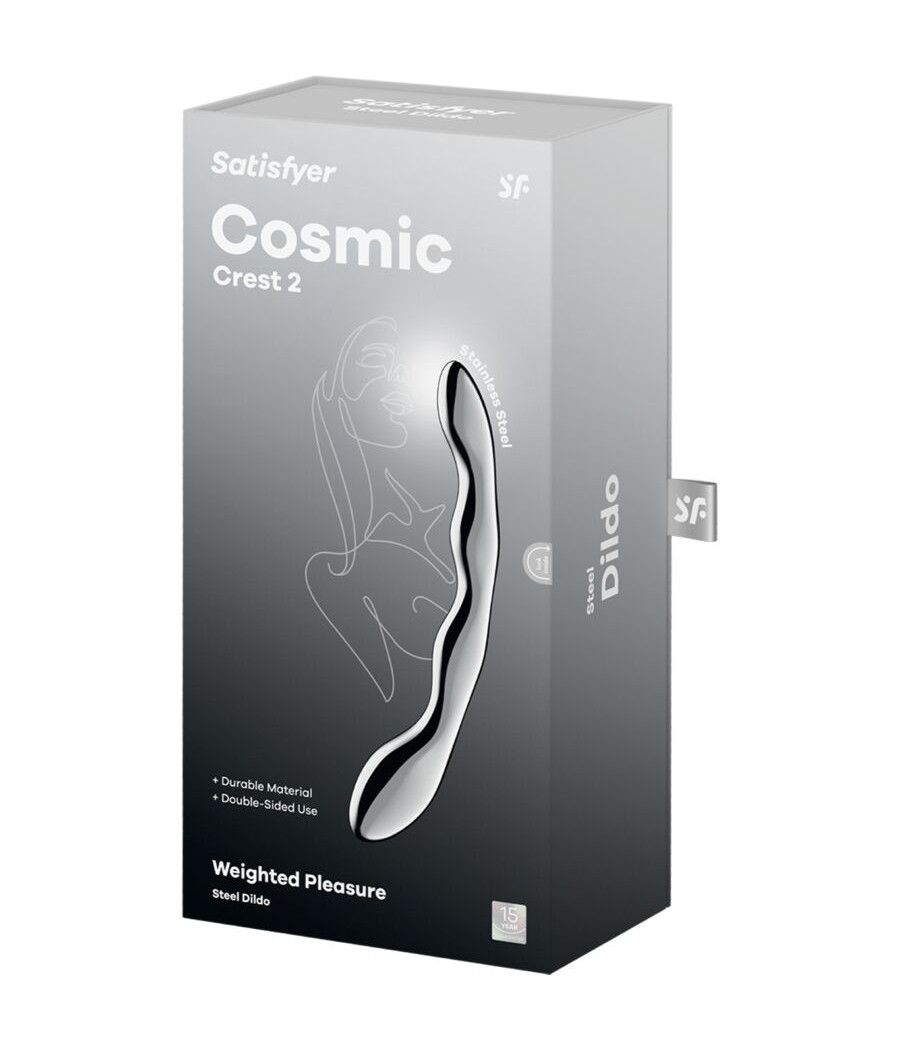 SATISFYER - COSMIC CREST 2 GODEMICHET DOUBLE EN ACIER INOXYDABLE