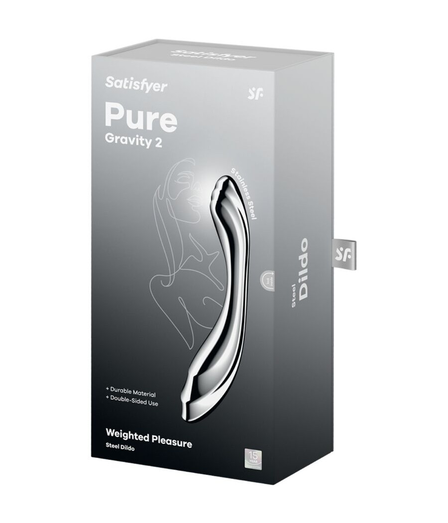 SATISFYER - PURE GRAVITY 2 DILDO ACERO INOXIDABLE DOBLE USO