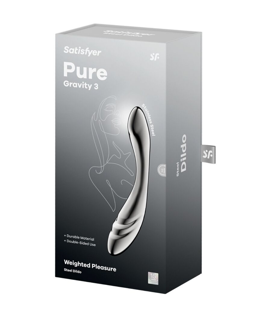 SATISFYER - PURE GRAVITY 3 STAINLESS STEEL DOUBLE-ENDED DILDO