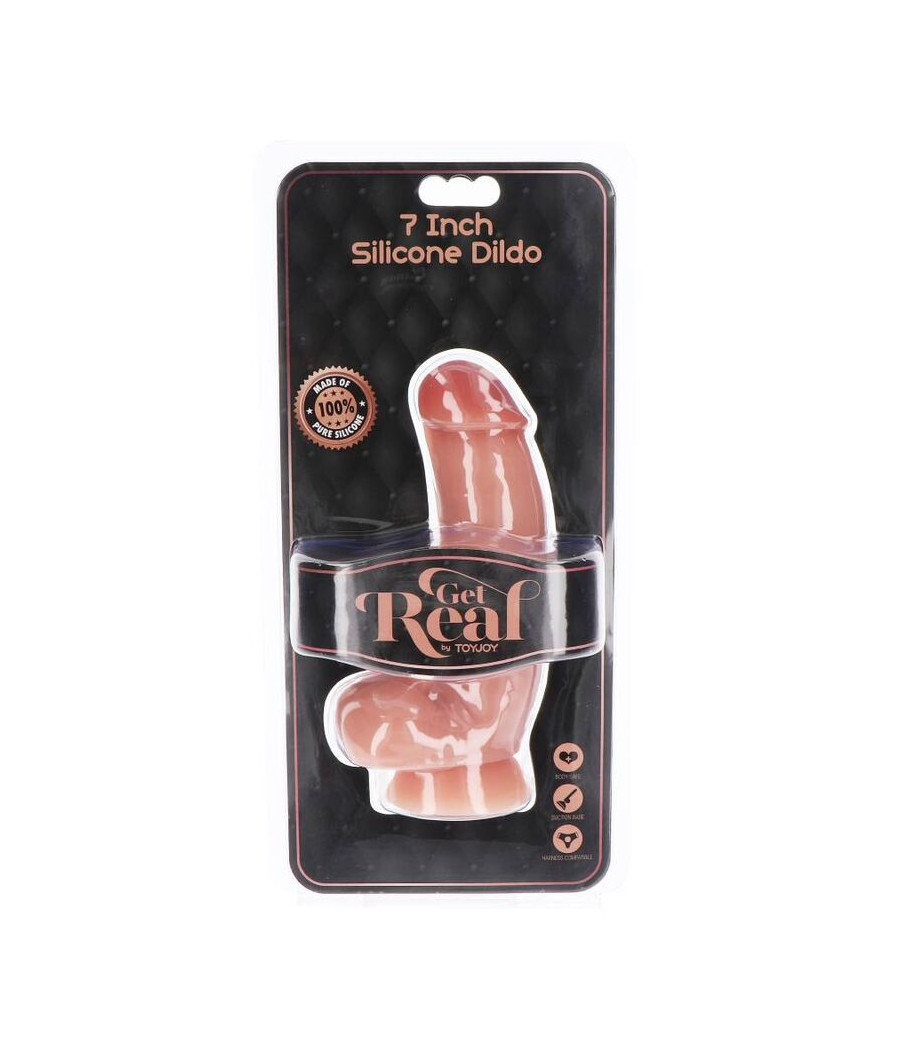 GET REAL - SILICONE DILDO 18 CM W BALLS SKIN