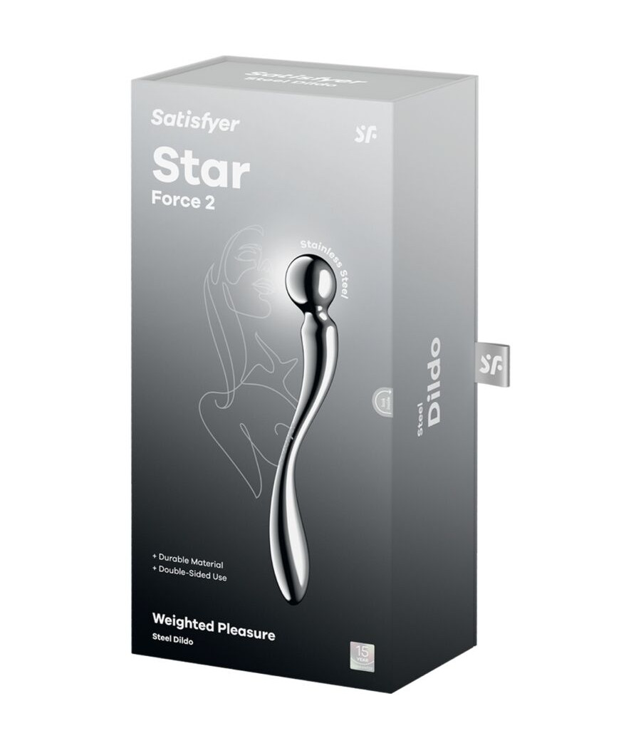 SATISFYER - STAR FORCE 2 DILDO DE AÇO INOXIDÁVEL COM DUAS EXTREMIDADES
