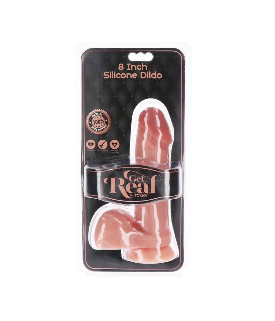 GET REAL - DILDO DE SILICONE 20,5 CM W BOLAS PELE