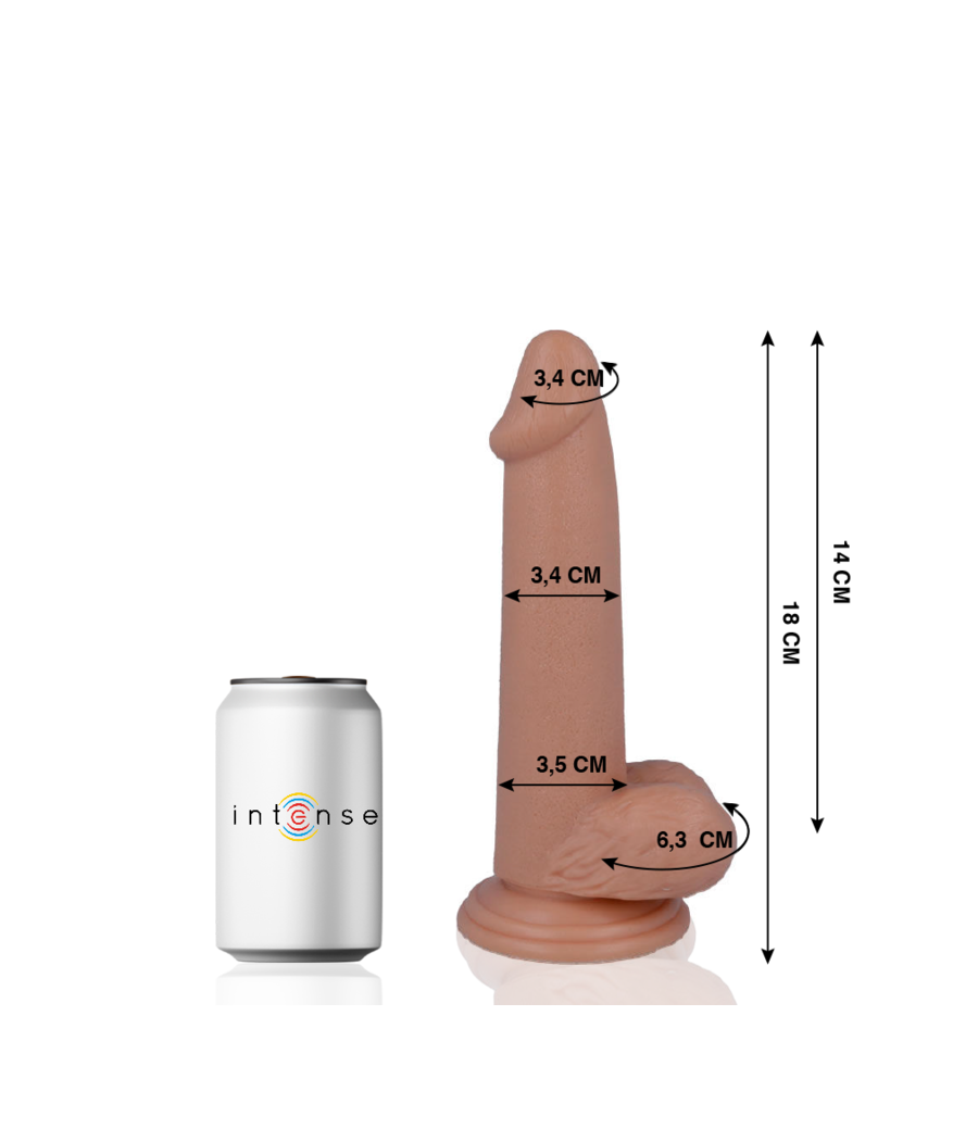 MR INTENSE - 10 PENE REALÍSTICO 18 CM -O- 3.4 CM