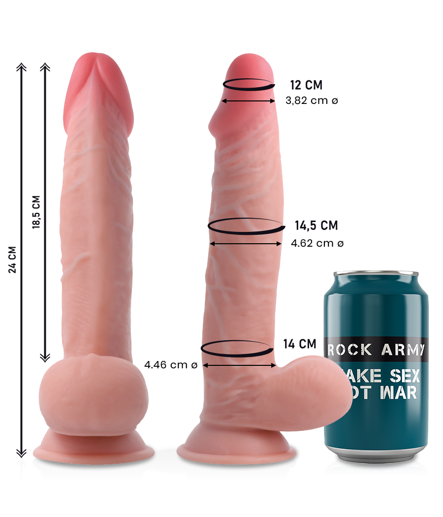 ROCKARMY - SHERMAN DILDO REALISTA DUAL DENSITY 24 CM -O- 4.62 CM