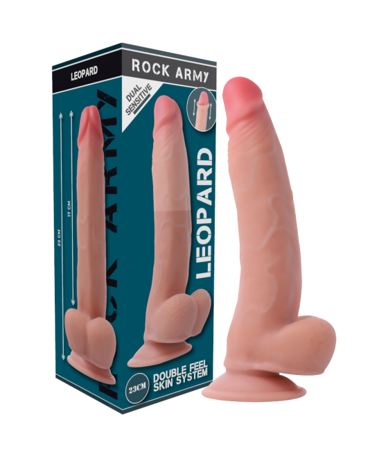 ROCKARMY - LEOPARD DILDO REALISTA DUAL DENSITY 23 CM -O- 4.77 CM