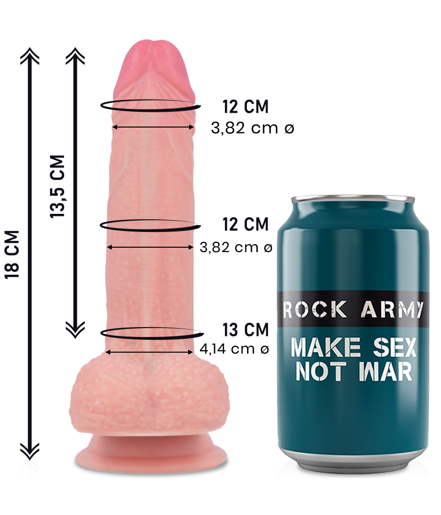 ROCKARMY - SILICONE LIQUIDE PREMIUM MUSTANG RÉALISTE 18 CM -O- 4.14 CM