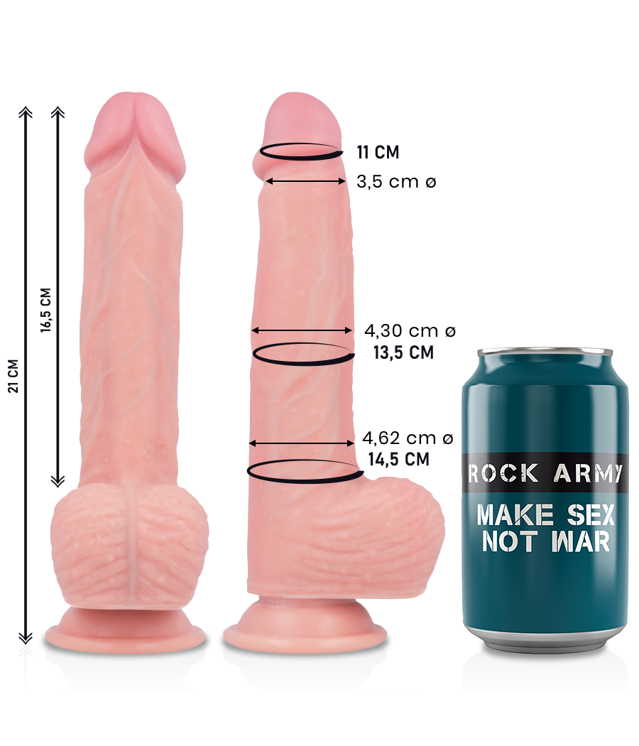 ROCKARMY - DILDO SILICONE LÍQUIDO PREMIUM SPITFIRE 21 CM -O- 4.62 CM