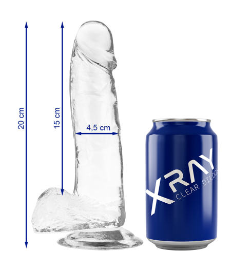 X RAY - CLEAR DILDO REALISTA TRANSPARENTE 20 CM -O- 4.5 CM