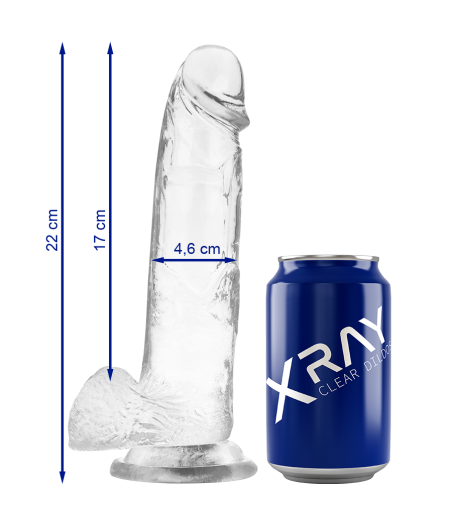 X RAY - CLEAR DILDO REALISTA TRANSPARENTE 22 CM -O- 4.6 CM