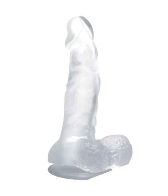 BAILE - REALISTIC DILDO WITH SUCTION CUP AND TESTICLES 16.7 CM TRANSPARENT