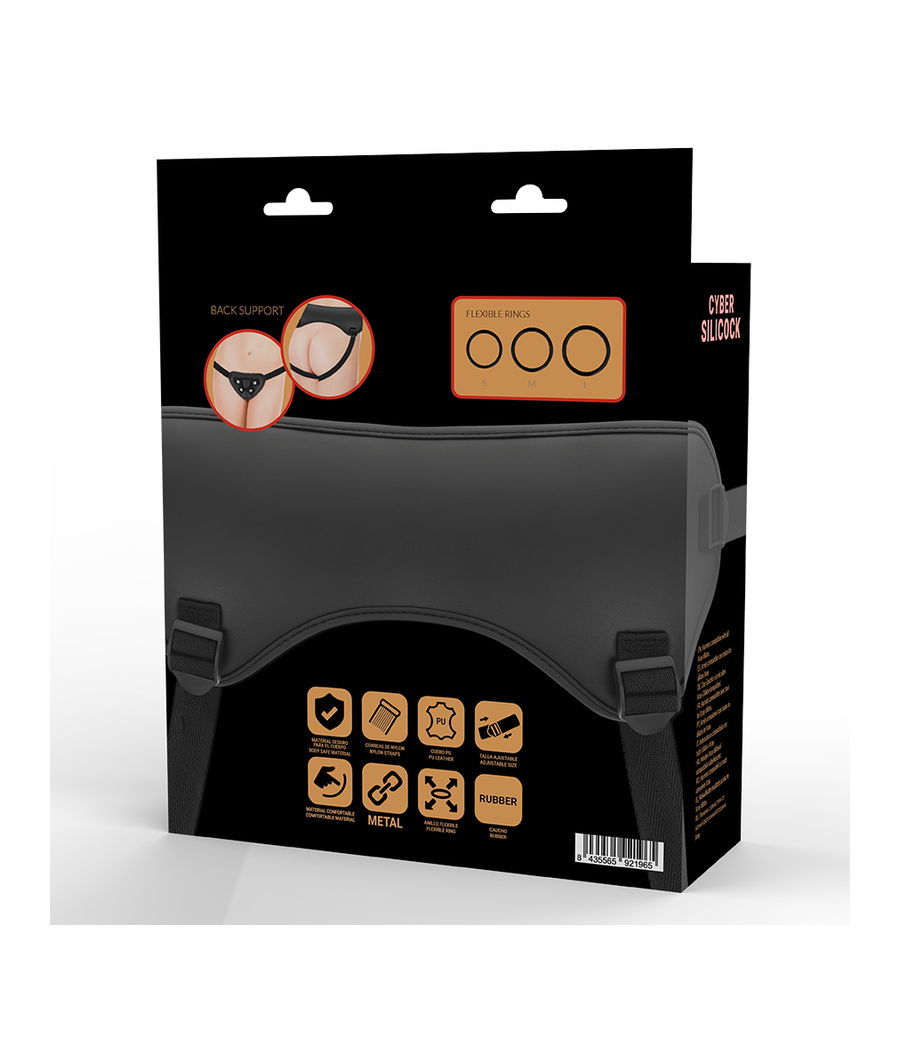 CYBER SILICOCK - ARNÊS DE CINTA COM 3 ANÉIS GRTIS