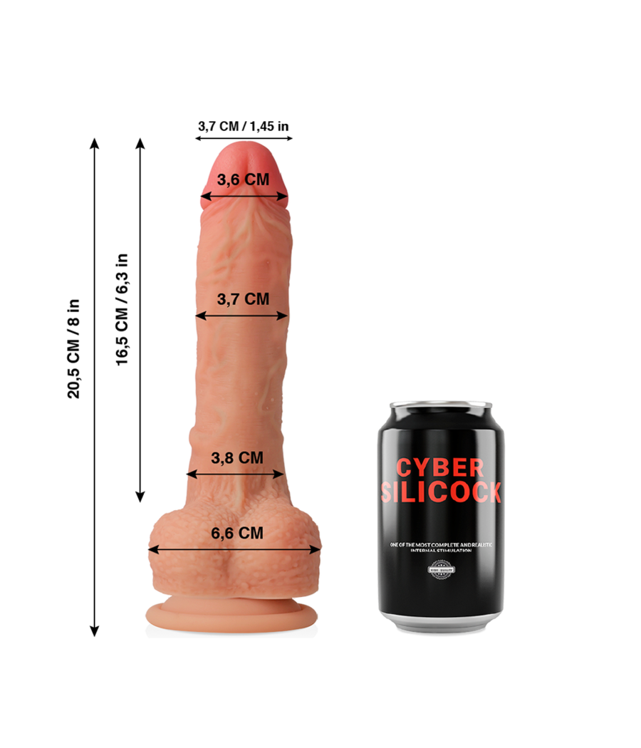 CYBER SILICOCK - CONNOR REALÍSTICO SILICONA LÍQUIDA 20.5 CM -O- 3.7 CM