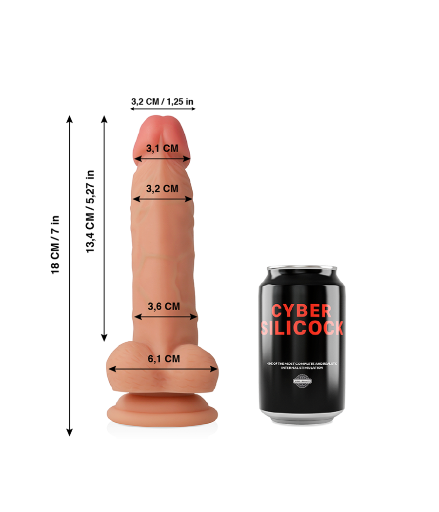 CYBER SILICOCK - JUDE ULTRA REALISTISCHES. WEICHES FLÜSSIGE SILIKON 18 CM -O- 3.2 CM