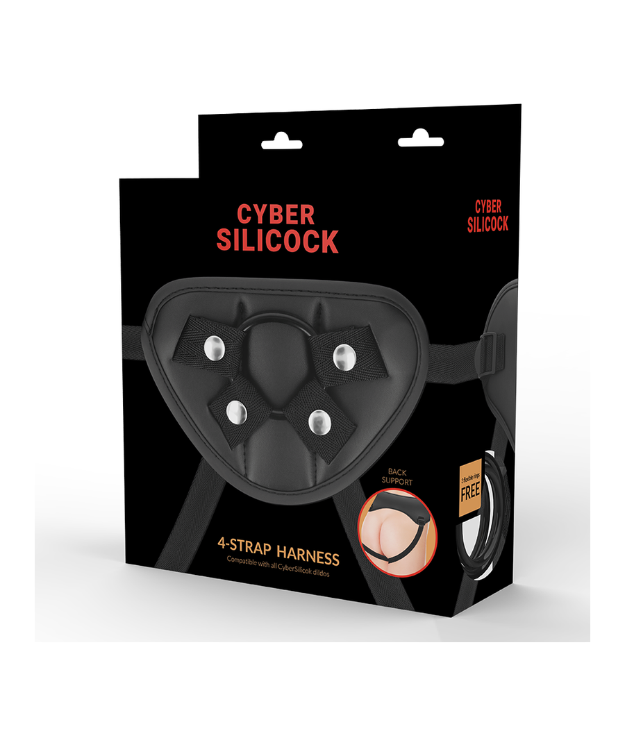 CYBER SILICOCK - STRAP-ON-GURT MIT 3 RINGEN GRATIS