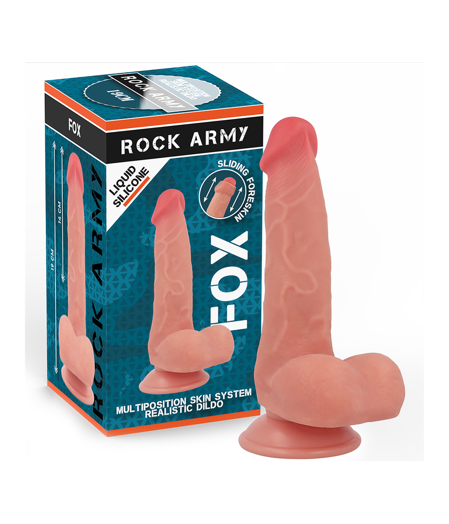 ROCKARMY - FOX DILDO REALISTA DDUAL DENSITY LIQUID SILICONE 19 CM -O- 3.2 CM