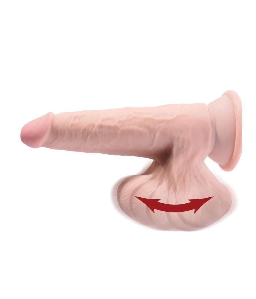 KING COCK - PLUS 3D DILDO SWINGING BALLS 24.5 CM LIGHT SKIN