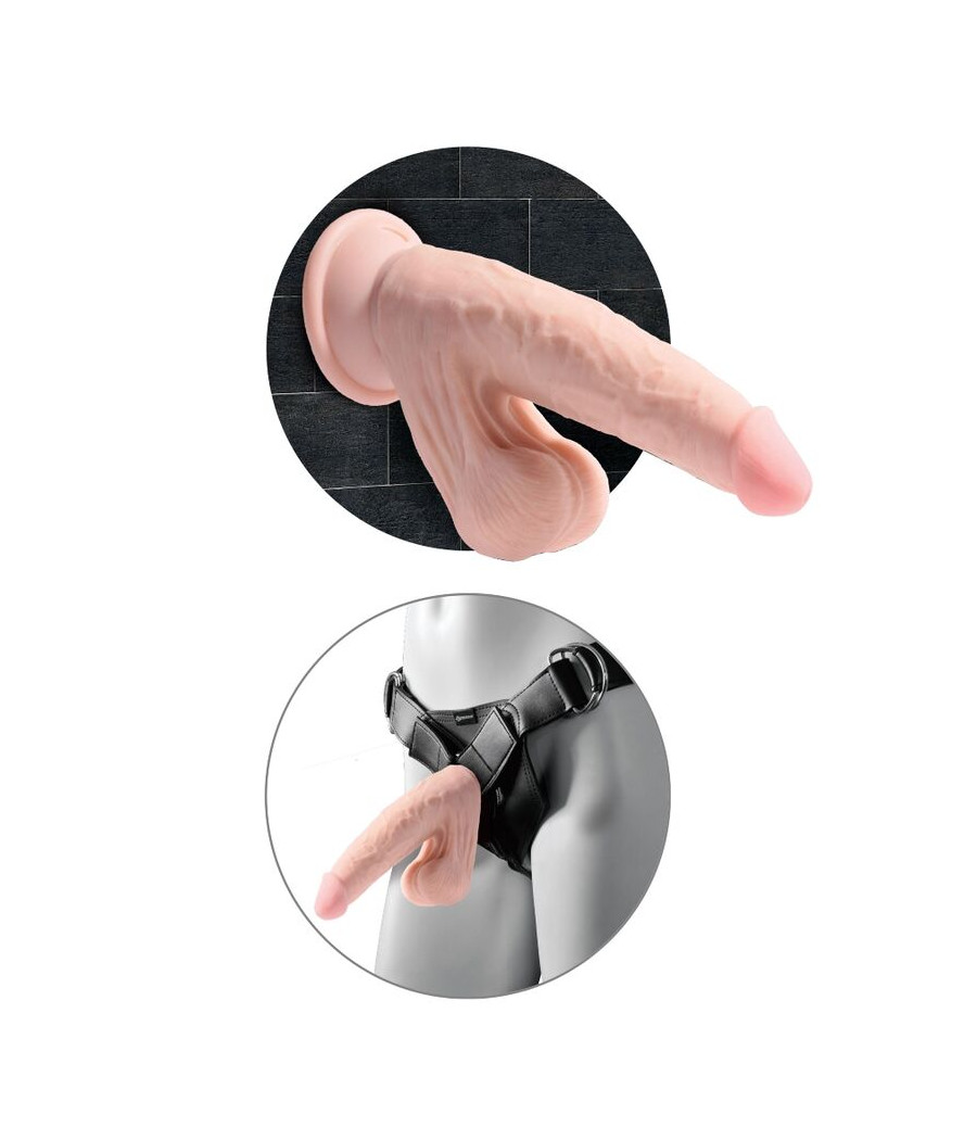 KING COCK - PLUS 3D DILDO SWINGING BALLS 24.5 CM LIGHT SKIN