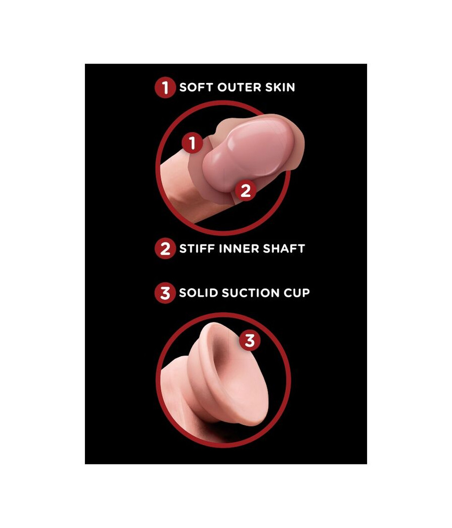 KING COCK - PLUS 3D DILDO SWINGING BALLS 15.2 CM LIGHT SKIN