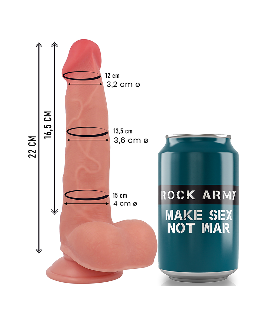 ROCKARMY - RANGER DILDO REALISTA DUAL DENSITY LIQUID SILICONE 22 CM -O- 3.6 CM