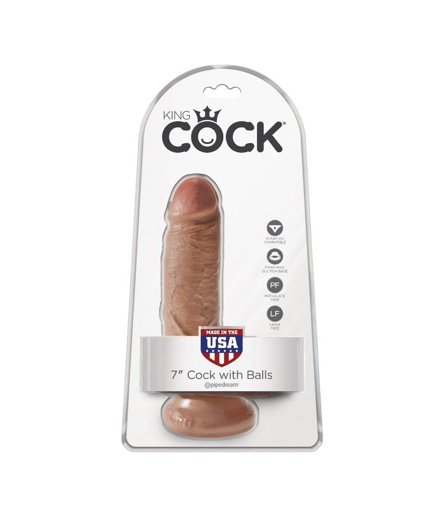 KING COCK - REALISTISCHER PENIS MIT KUGELN 13.2 CM KARAMELL
