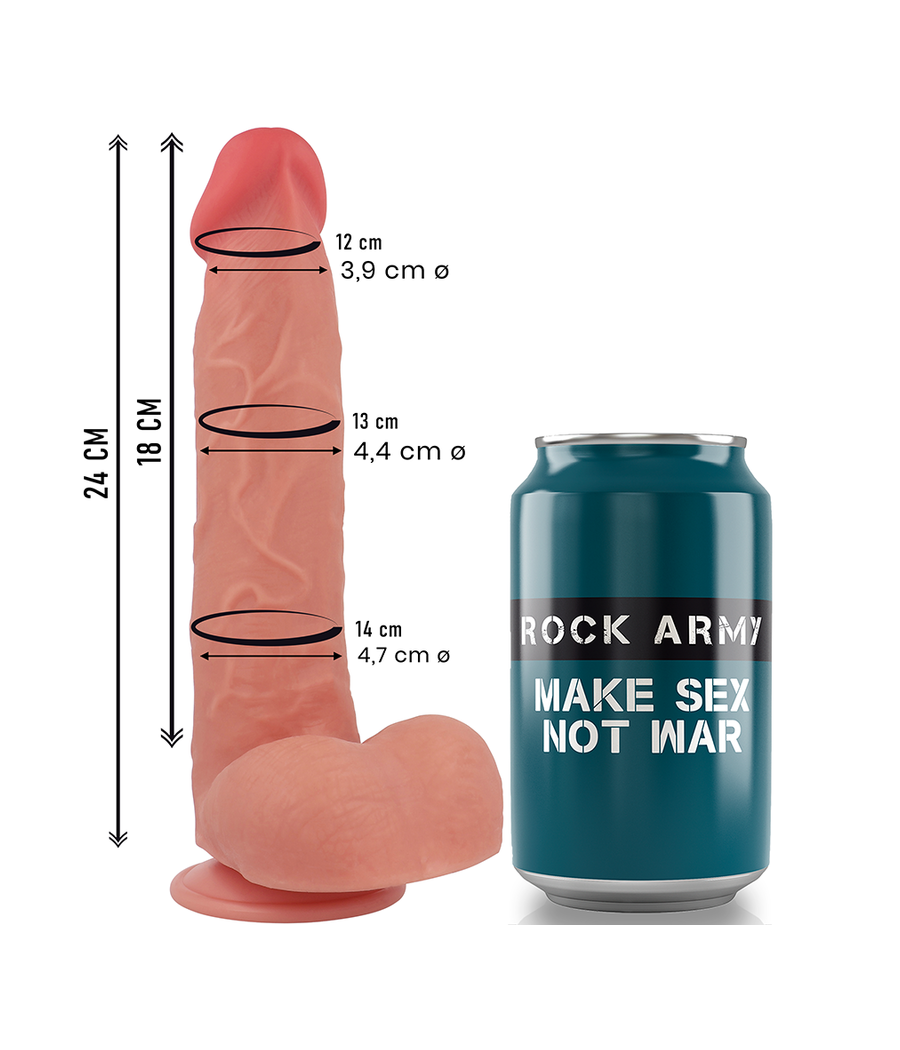ROCKARMY - RAPTOR DILDO REALISTA DUAL DENSITY LIQUID SILICONE 24 CM -O- 4.4 CM