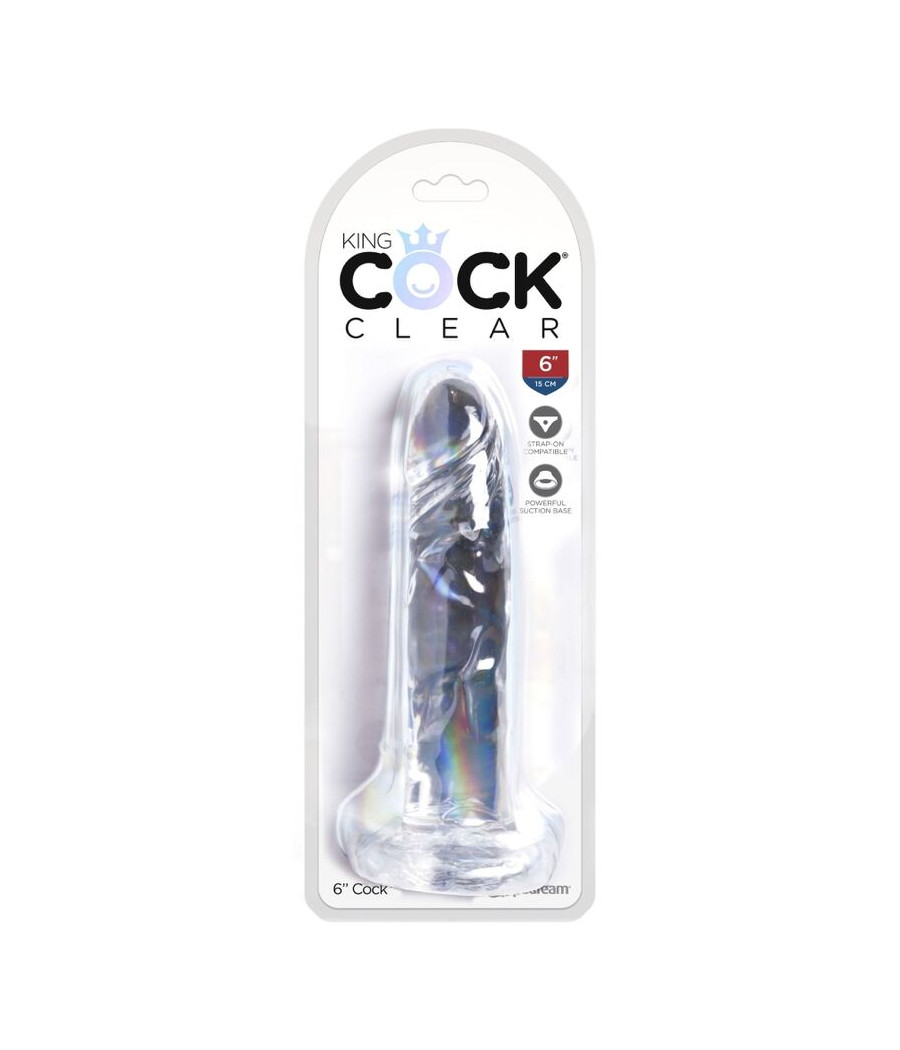 KING COCK - CLEAR PENE REALISTICO 15.5 CM TRASPARENTE