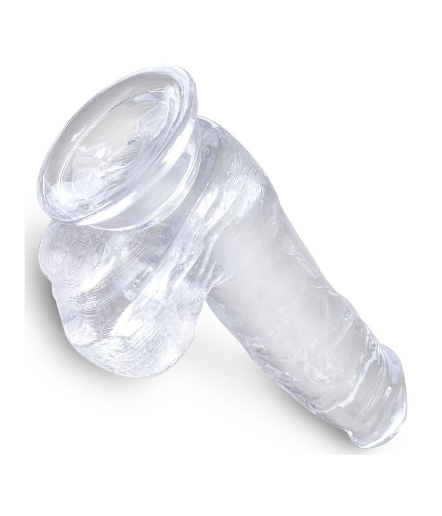 KING COCK - CLEAR PENE REALÍSTICO CON TESTÍCULOS 13.5 CM TRANSPARENTE