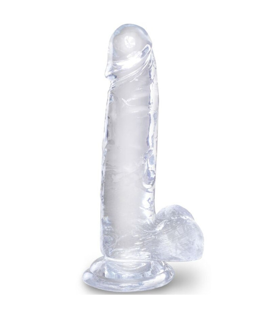 KING COCK - CLEAR PÊNIS REALÍSTICO COM BOLAS 15.2 CM TRANSPARENTE