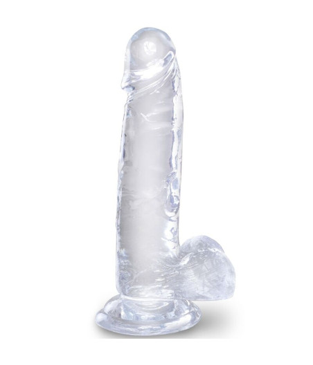 KING COCK - CLEAR PÊNIS REALÍSTICO COM BOLAS 15.2 CM TRANSPARENTE